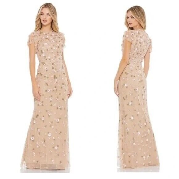 Mac Duggal Style 5491 High Neck Gown With Flutter Sleeves Dress